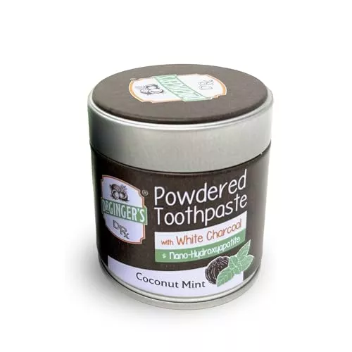 Dr. Ginger's Coconut Mint Toothpaste Powder, Case of 12, 2.29 Ounce