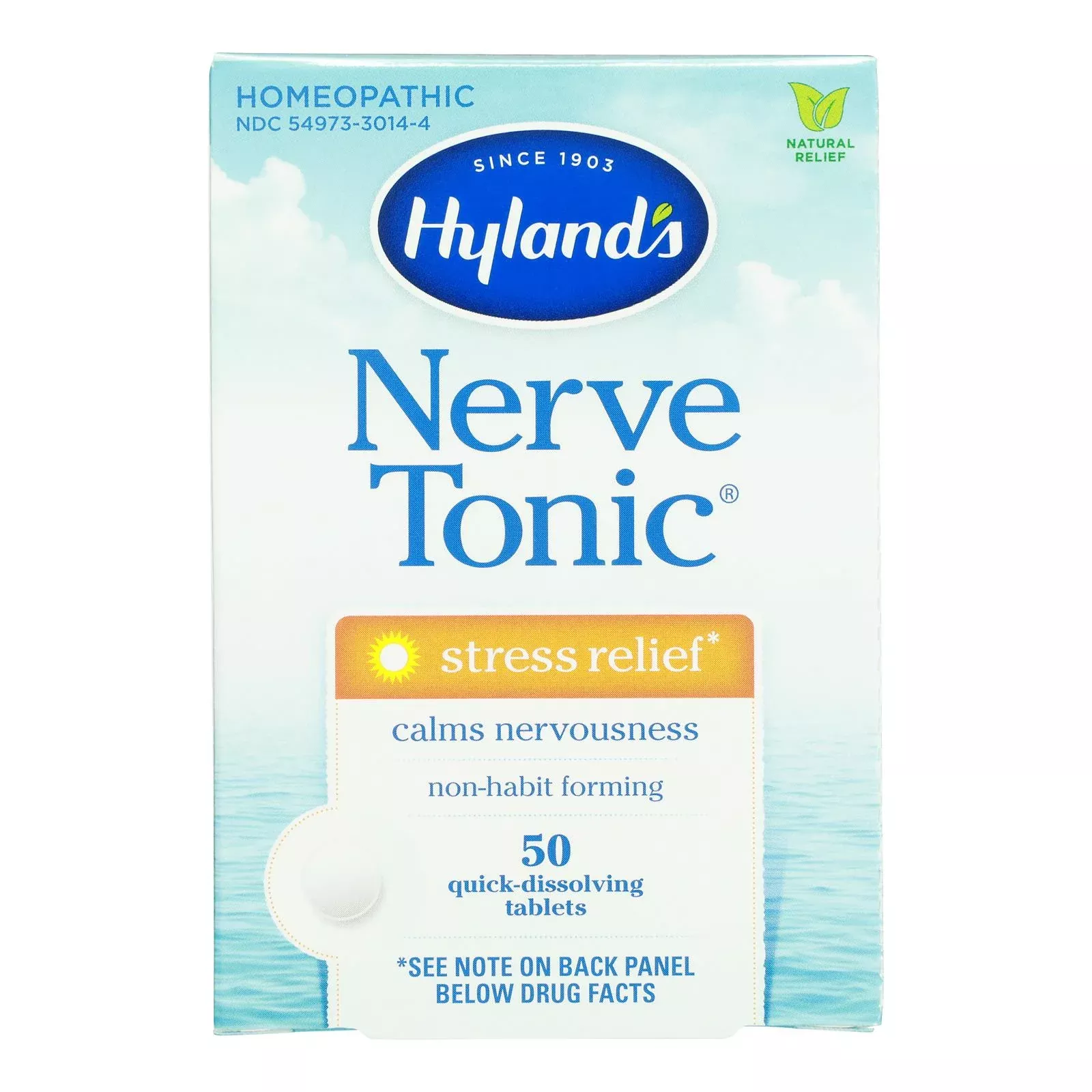 Hyland's Nerve Tonic Tablets, Non-Habit Forming Relief for Stress & Anxiety, 50 Ct.